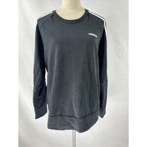 Adidas Pullover Sweatshirt Black Large Tunic Style Long Sleeve